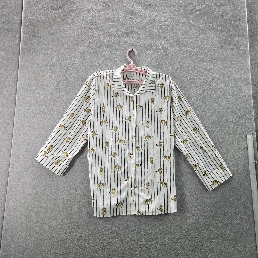 Chico's‎ Women Button Up Shirt US 16 White Animal Print Collared